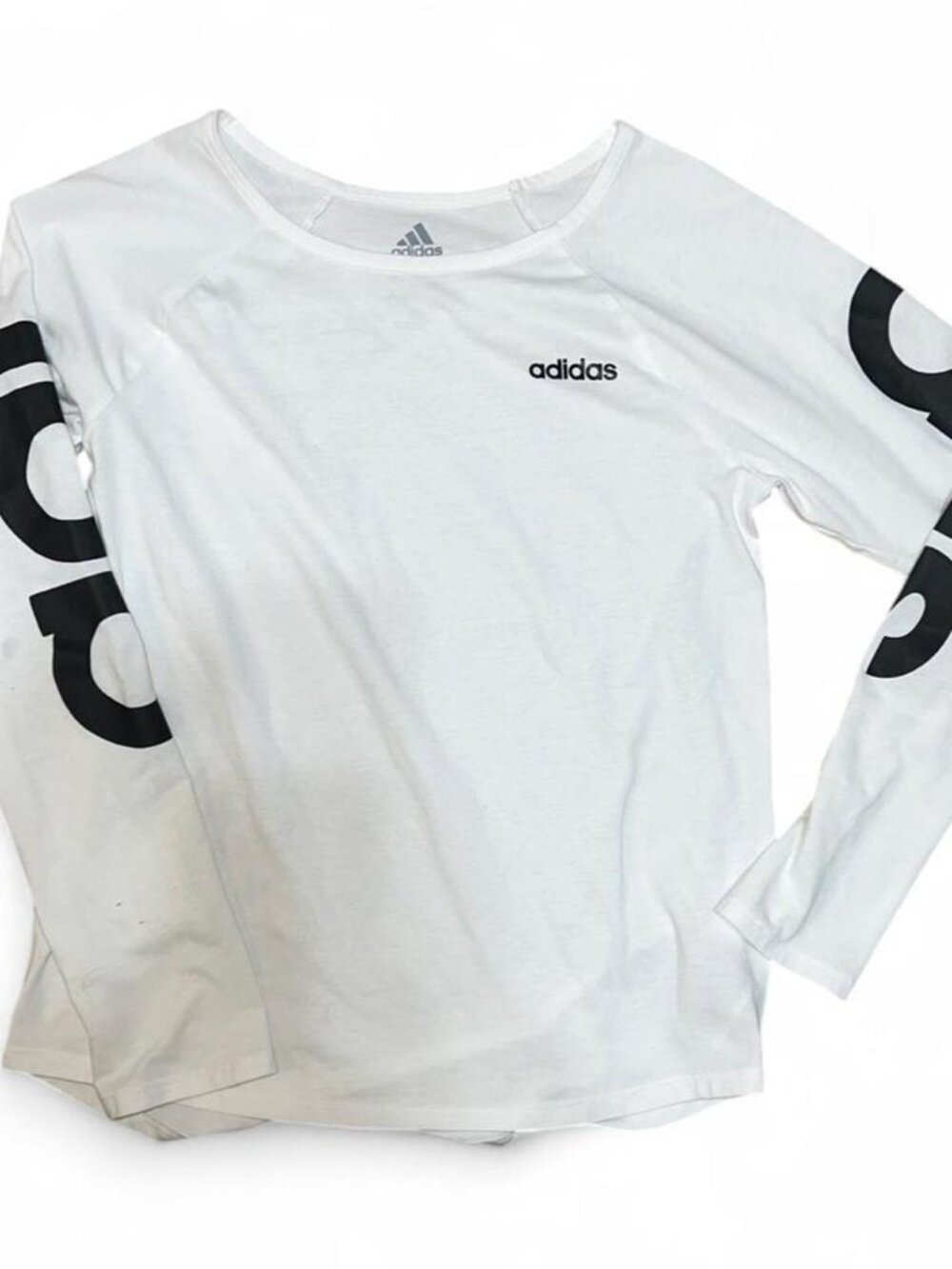 Adidas Youth White Long Sleeve Shirt